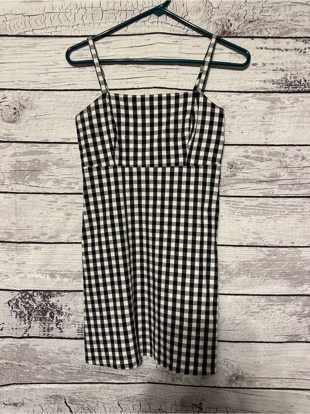 Hollister XS Black White Gingham Mini Dress Spaghetti Strap Sundress